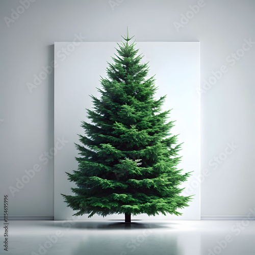 silhouette of a majestic evergreen tree