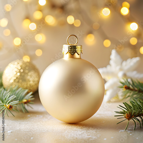 elegant cream and gold Christmas ornament