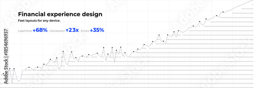 Financial Growth, Fintech Analytics, Rise Profit, Business Up Chart, Stock Candle, Development Invest, New Year Sale Plan, Company Benefit Money Visual Graphic for Presentation. Vector Illustration
