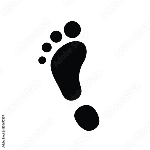 Abstract minimalist footprint illustration against white background, showing a journey or path