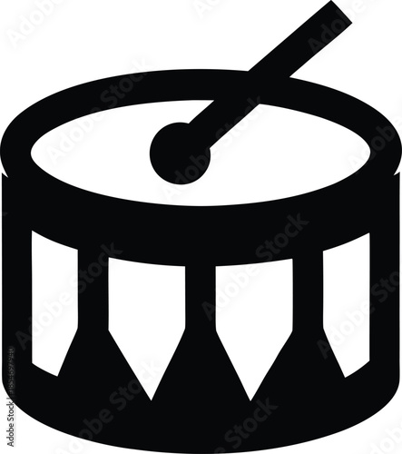 parade drum icon line art vector illustration on transparent background