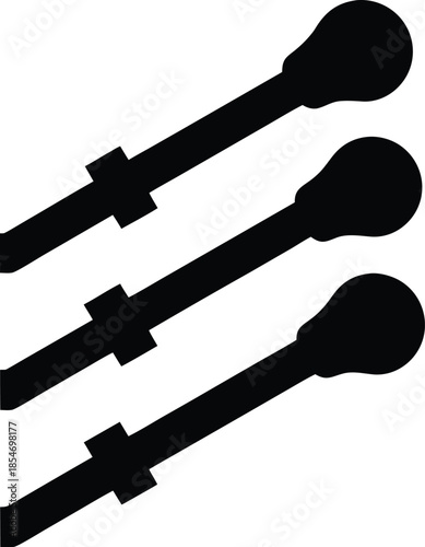 parade rhythm stick line art vector illustration on transparent background