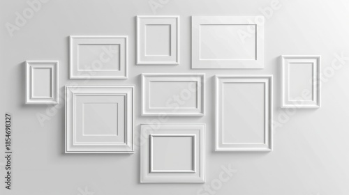 Blank white photo frame, vintage postcard photo frame mockup with highlighted shadow, realistic, set, photo, mockup, image, frame, card, vector, png.