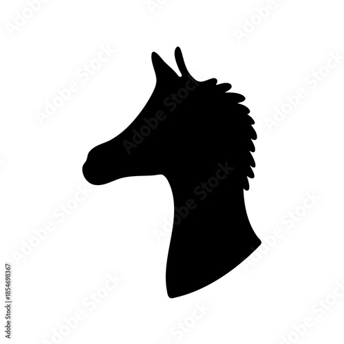 Horse Head Silhouette Image for Equestrian Theme Artwork and Design Projects