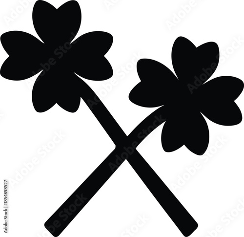 shamrock drumstick line art vector illustration on transparent background