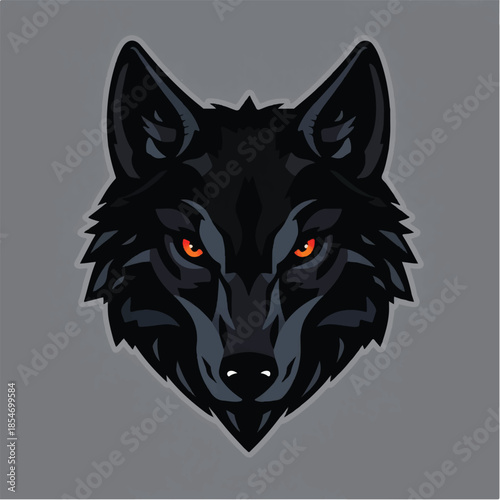 Wolf logo deisgn. Wolf head logo. Graphic silhouette of a wolf head. 