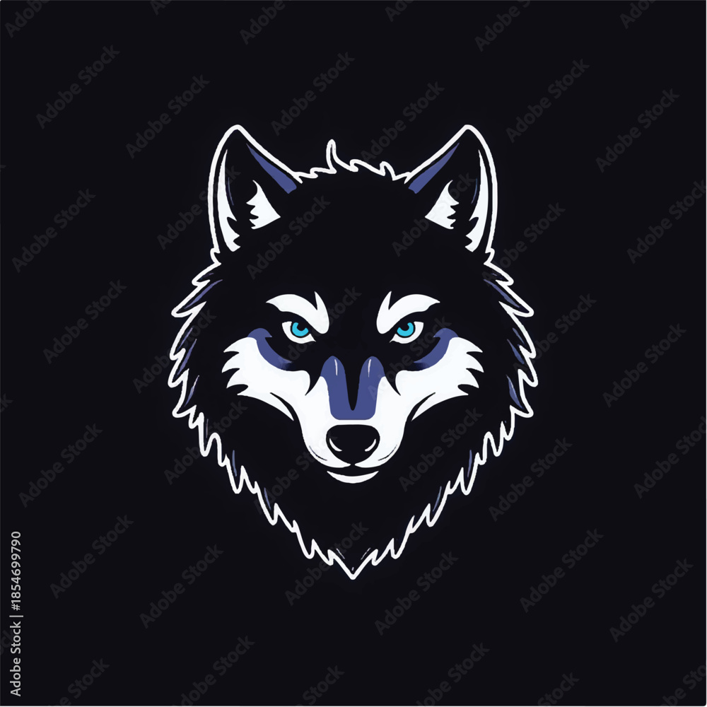 Fototapeta premium Wolf logo deisgn. Wolf head logo. Graphic silhouette of a wolf head. 
