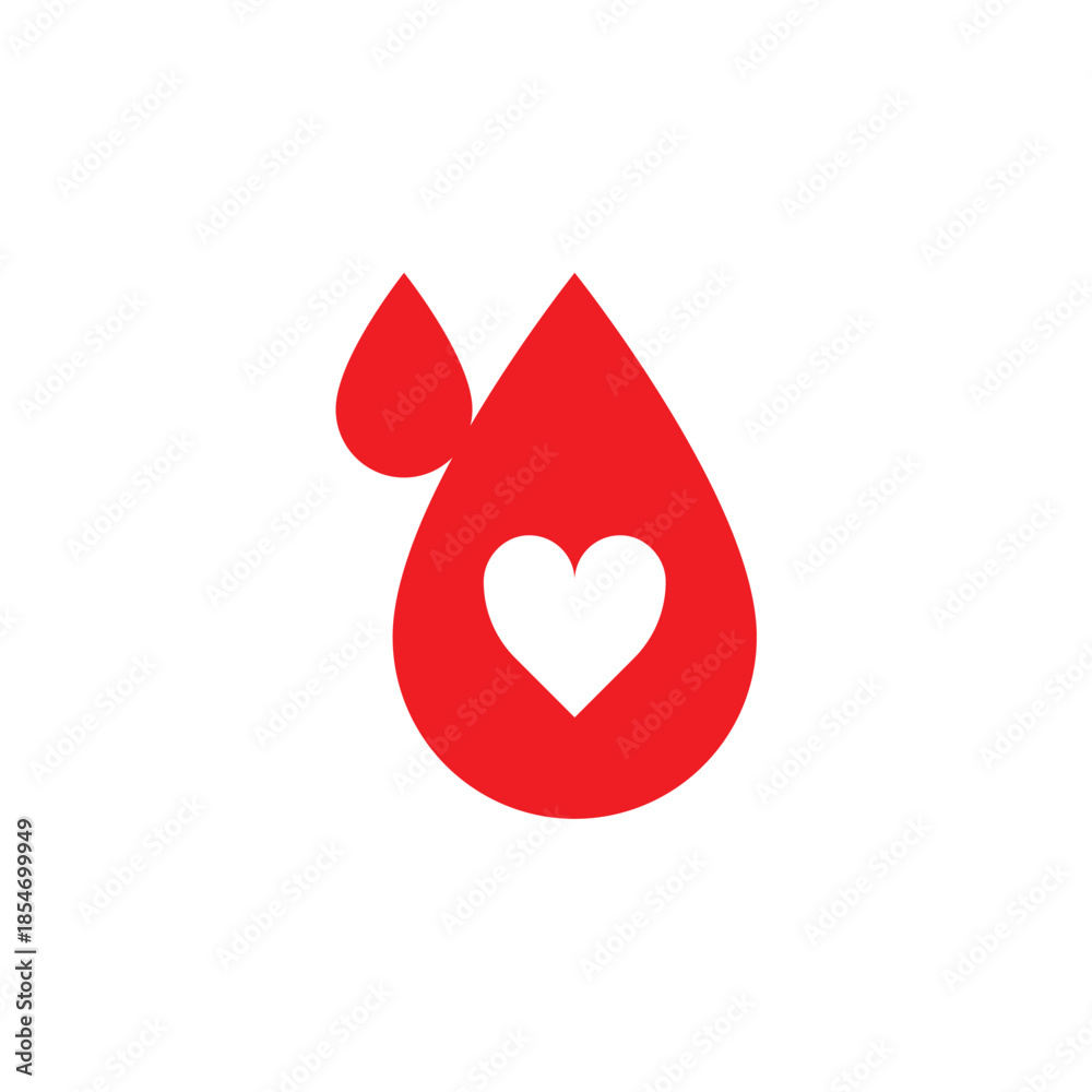 Fototapeta premium Icon of blood donor illustration vector element for design. Blood drops and heart.