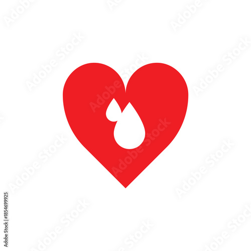 Blood Donor Icon illustration vector element for design. Heart and blood drops.
