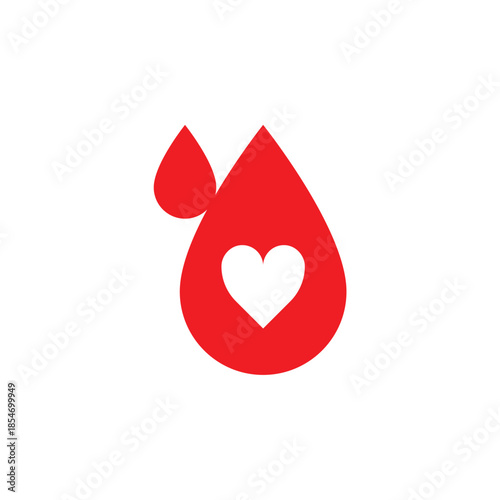 Icon of blood donor illustration vector element for design. Blood drops and heart.