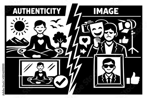 Authenticity versus image: inner peace contrasted with external validation and social media