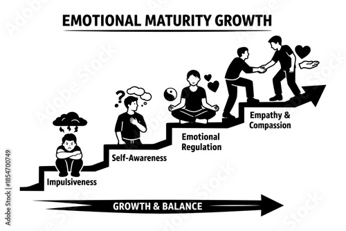 Emotional maturity growth stages from impulsiveness to empathy and compassion