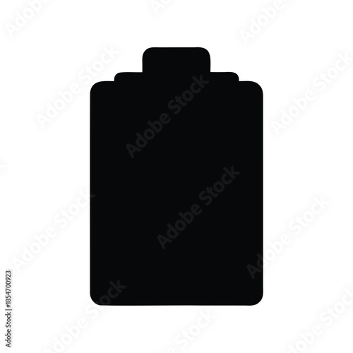 Silhouette illustration of a fully charged battery representing energy and power source