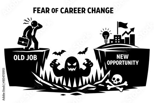 Man hesitates to leave old job for new opportunity due to fear of the unknown