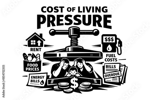 Family feeling the pressure of rising cost of living expenses and bills