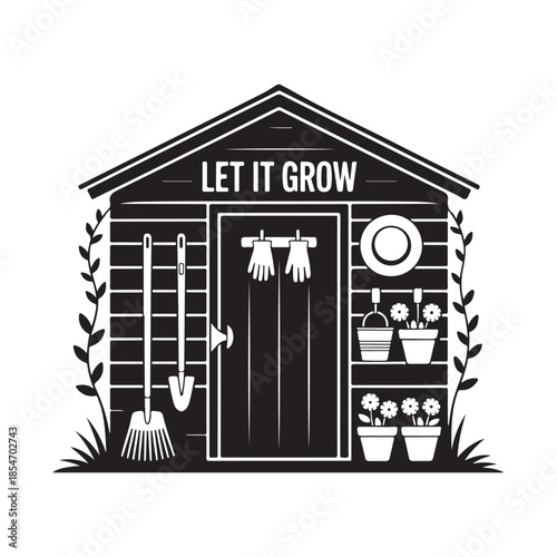 Let It Grow Greenhouse Vector Illustration