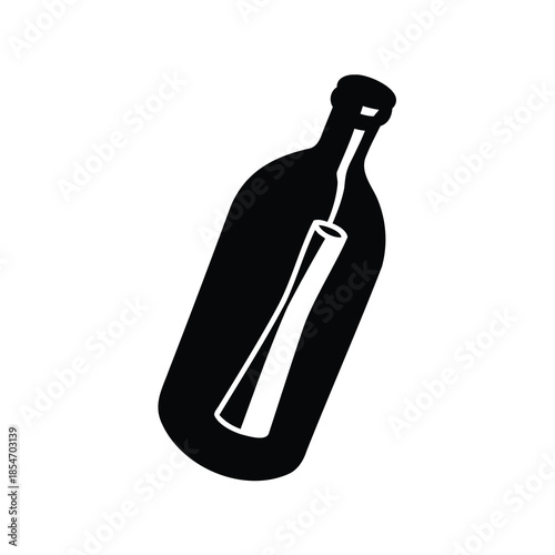 Message in a bottle icon depicting isolation and a desperate plea for help