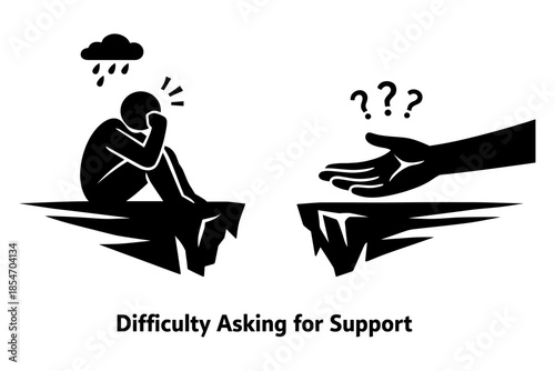 Person struggling with depression and anxiety hesitates to ask for help