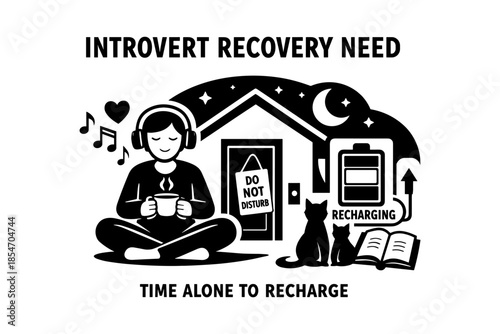 Introvert recovery need time alone to recharge with music and cats
