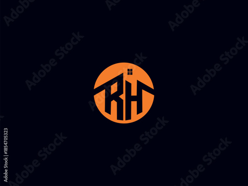 real estate logo design icon RH logo