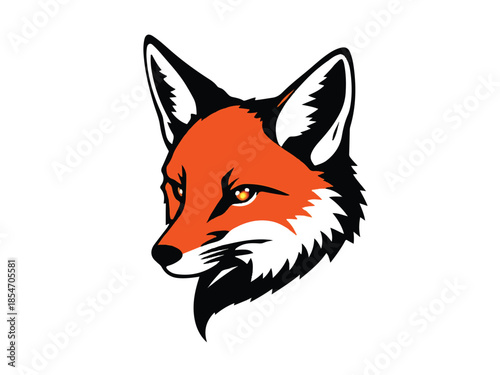 Fox head icon. Fox head silhouette. Fox head vector logo template concept illustration. Stylized fox logo.