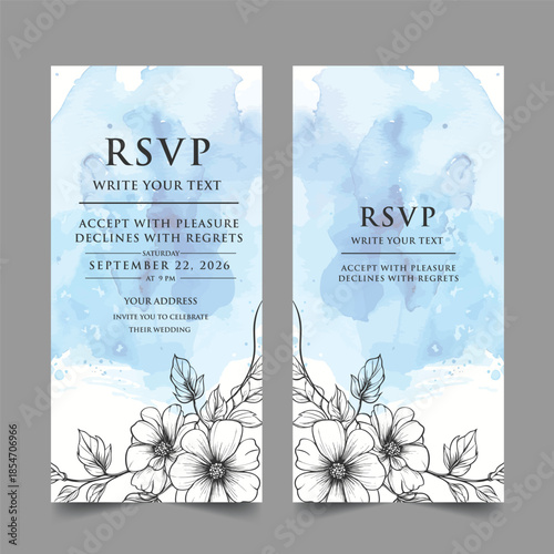 Set of business cards for your design featuring a vintage floral vector template with a decorative Christmas holiday frame and an elegant invitation illustration border