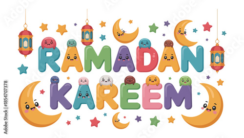 Ramadan Kareem: Festive decorations celebrate the holy month of Ramadan, creating a visually appealing design.
