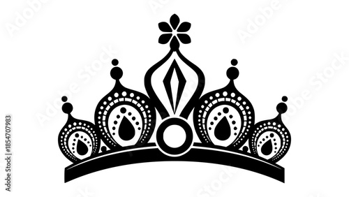 Vector illustration of a majestic crown with precious gems in a luxurious setting, 5.eps
