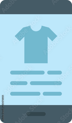 Clothing product mobile app icon, flat ecommerce illustration
