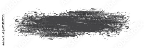 Grunge sketch brush stroke. Black ink texture. Isolated vector paint design element