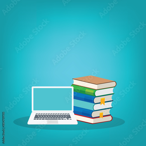 Learning online. E-learning, online education. Concept of webinar or business online training, education on computer or e-learning concept. Vector illustration	