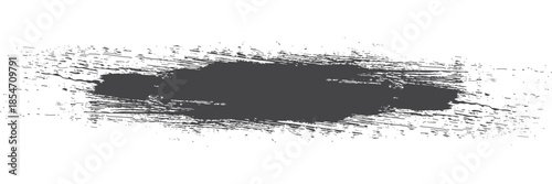Grunge sketch brush stroke. Black ink texture. Isolated vector paint design element
