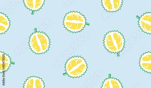 Cute durian fruits pattern background vector design
