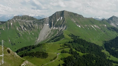 Wallpaper Mural Aerial view of Switzerland's breath-taking tall mountains and flora. Torontodigital.ca