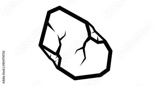 Black and White Illustration of Rock Fragment.