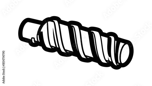 Black and White Illustration of Screw.