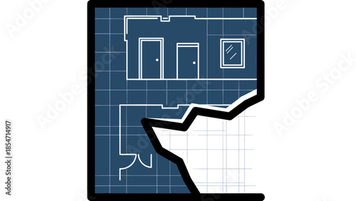 Blueprint of a house or building plan.