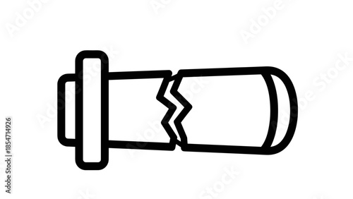 Broken Bolt with Flange and Threads.