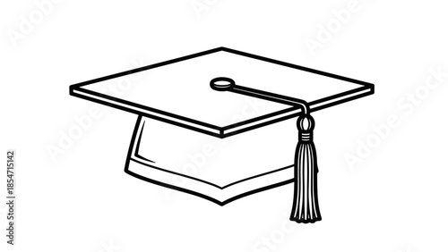 Graduation Cap with Tassel Illustration.
