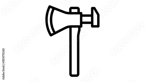 Simple Black and White Axe Icon.