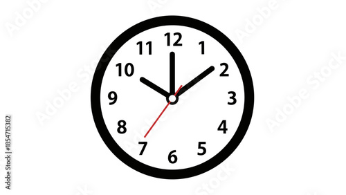 Simple Black and White Clock Face.