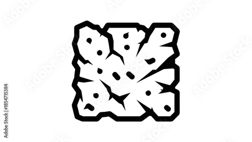 Simple Black and White Cookie Illustration.