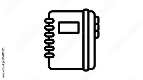 Simple Line Drawing of a Notebook.