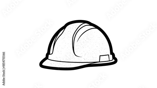 Simple Line Drawing of Hard Hat.