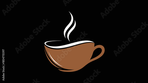 Steaming Coffee Cup Illustration Design.