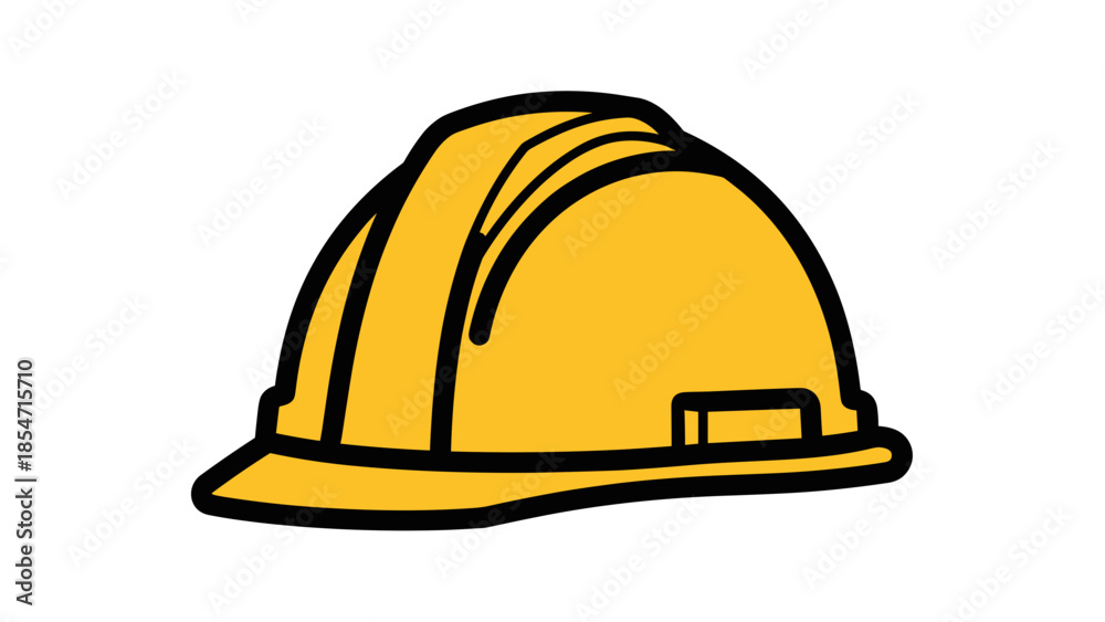 Fototapeta premium Yellow Hard Hat Safety Helmet Illustration.