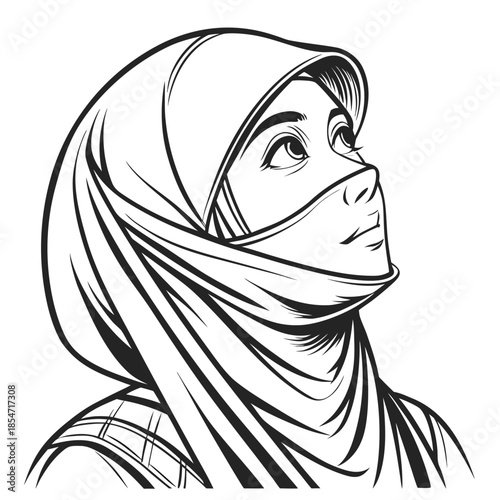 Muslim Woman in Hijab –Illustration