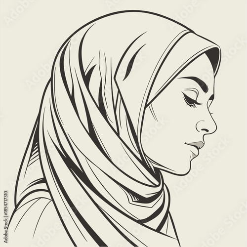 Muslim Woman in Hijab –Illustration