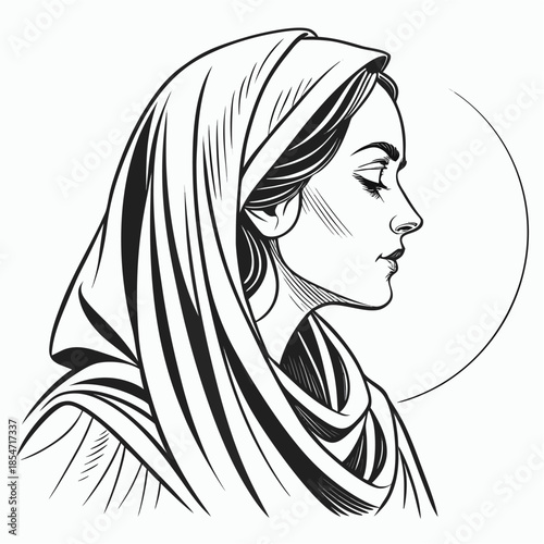 Muslim Woman in Hijab –Illustration