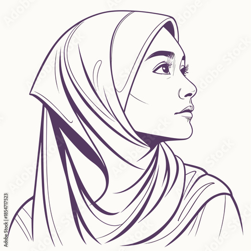 Muslim Woman in Hijab –Illustration